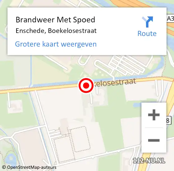 Locatie op kaart van de 112 melding: Brandweer Met Spoed Naar Enschede, Boekelosestraat op 18 februari 2017 13:33