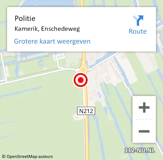 Locatie op kaart van de 112 melding: Politie Kamerik, Enschedeweg op 18 februari 2017 14:55