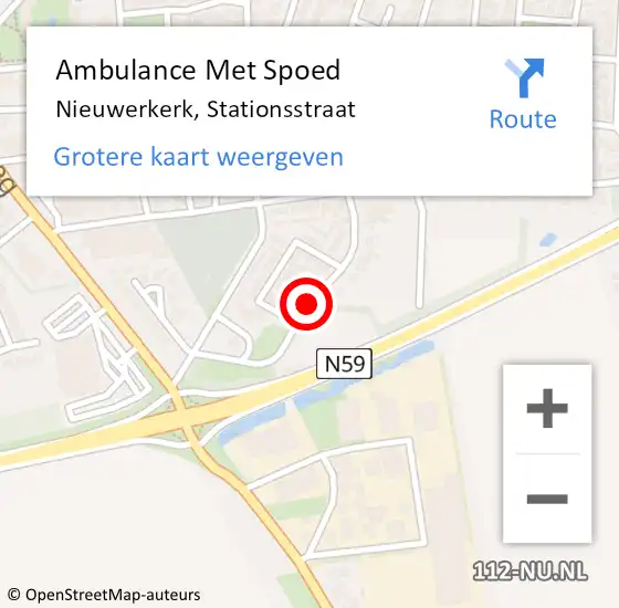 Locatie op kaart van de 112 melding: Ambulance Met Spoed Naar Nieuwerkerk, Stationsstraat op 18 februari 2017 17:35