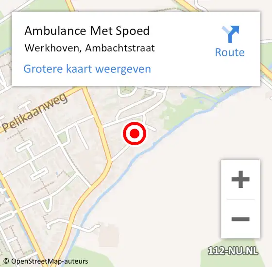 Locatie op kaart van de 112 melding: Ambulance Met Spoed Naar Werkhoven, Ambachtstraat op 18 februari 2017 18:47