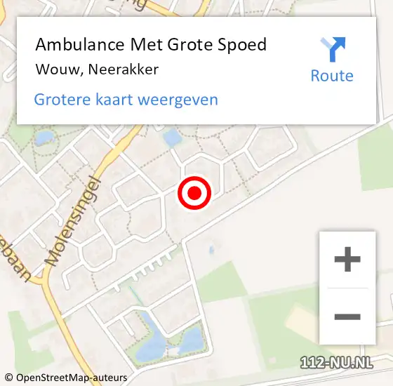 Locatie op kaart van de 112 melding: Ambulance Met Grote Spoed Naar Wouw, Neerakker op 18 februari 2017 18:54