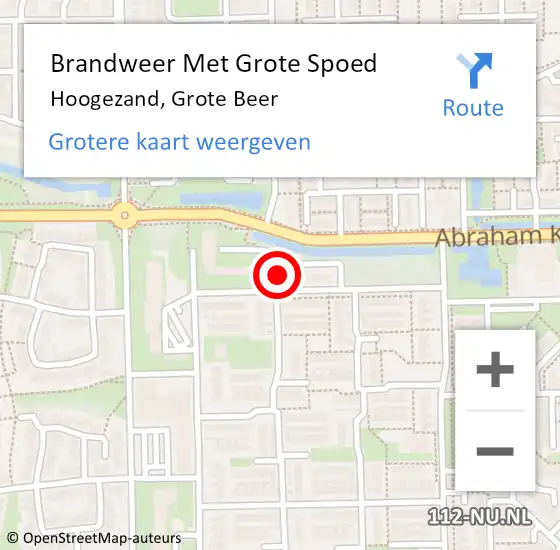 Locatie op kaart van de 112 melding: Brandweer Met Grote Spoed Naar Hoogezand, Grote Beer op 18 februari 2017 19:02