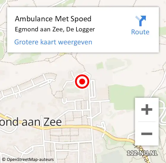 Locatie op kaart van de 112 melding: Ambulance Met Spoed Naar Egmond aan Zee, De Logger op 18 februari 2017 22:23