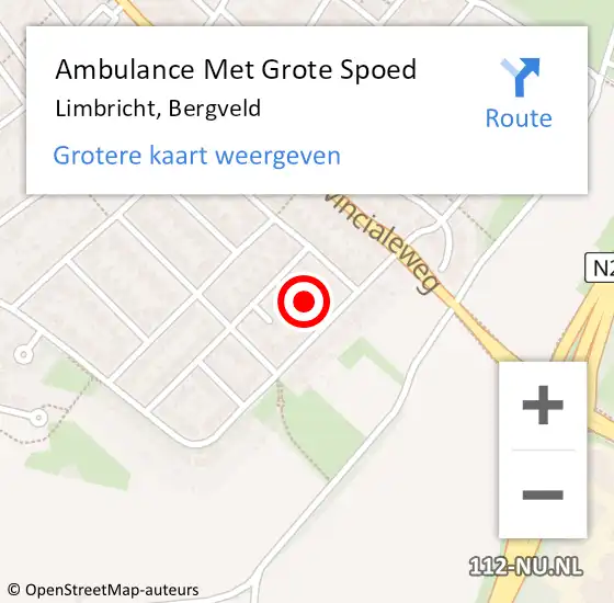 Locatie op kaart van de 112 melding: Ambulance Met Grote Spoed Naar Limbricht, Bergveld op 11 januari 2014 14:17