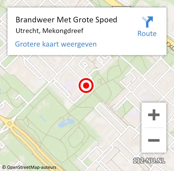 Locatie op kaart van de 112 melding: Brandweer Met Grote Spoed Naar Utrecht, Mekongdreef op 19 februari 2017 01:34