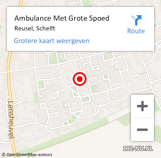 Locatie op kaart van de 112 melding: Ambulance Met Grote Spoed Naar Reusel, Schelft op 19 februari 2017 02:32