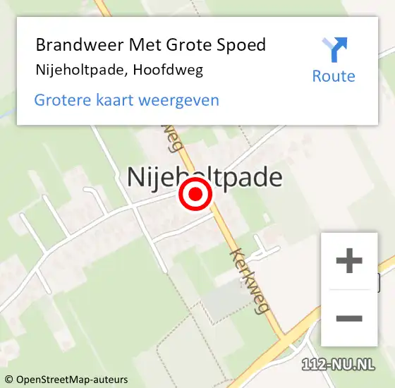 Locatie op kaart van de 112 melding: Brandweer Met Grote Spoed Naar Nijeholtpade, Hoofdweg op 19 februari 2017 04:55