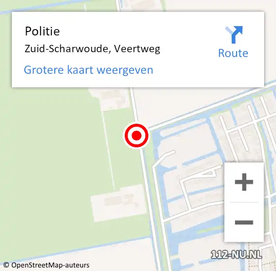 Locatie op kaart van de 112 melding: Politie Zuid-Scharwoude, Veertweg op 19 februari 2017 06:48