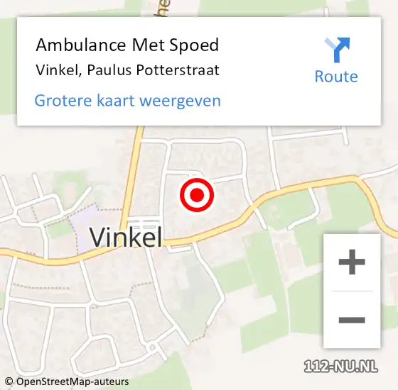 Locatie op kaart van de 112 melding: Ambulance Met Spoed Naar Vinkel, Paulus Potterstraat op 19 februari 2017 07:17