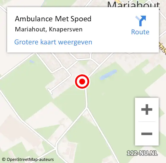 Locatie op kaart van de 112 melding: Ambulance Met Spoed Naar Mariahout, Knapersven op 19 februari 2017 09:17