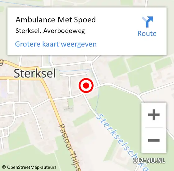 Locatie op kaart van de 112 melding: Ambulance Met Spoed Naar Sterksel, Averbodeweg op 19 februari 2017 09:40