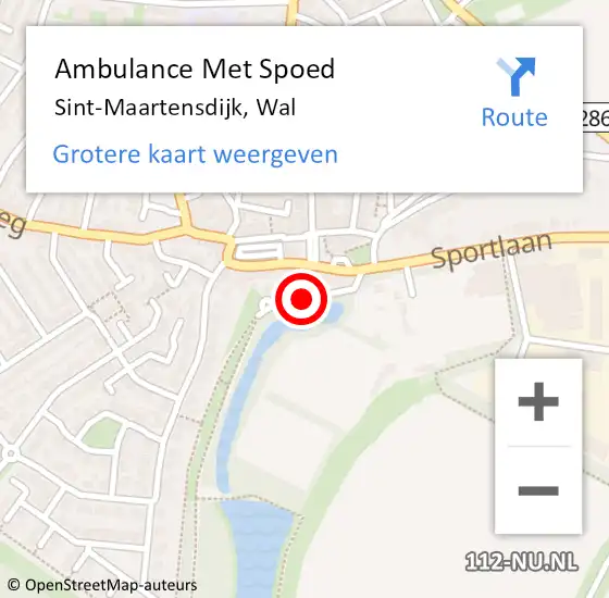 Locatie op kaart van de 112 melding: Ambulance Met Spoed Naar Sint-Maartensdijk, Wal op 19 februari 2017 09:49