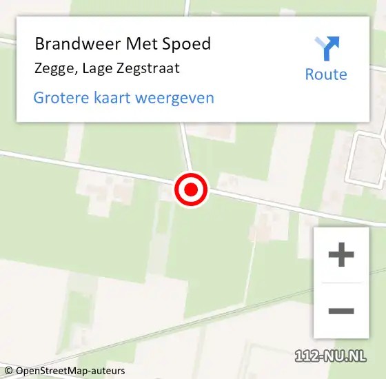 Locatie op kaart van de 112 melding: Brandweer Met Spoed Naar Zegge, Lage Zegstraat op 19 februari 2017 10:00