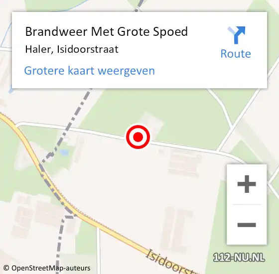 Locatie op kaart van de 112 melding: Brandweer Met Grote Spoed Naar Haler, Isidoorstraat op 19 februari 2017 10:06