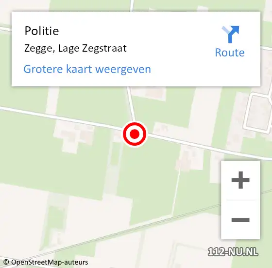 Locatie op kaart van de 112 melding: Politie Zegge, Lage Zegstraat op 19 februari 2017 10:14