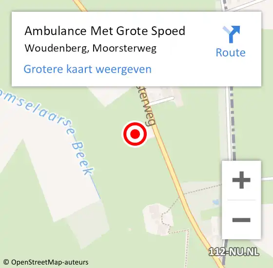 Locatie op kaart van de 112 melding: Ambulance Met Grote Spoed Naar Woudenberg, Moorsterweg op 19 februari 2017 11:16