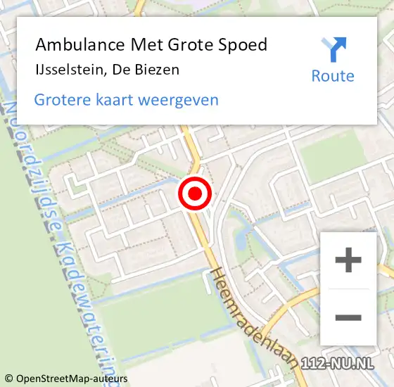 Locatie op kaart van de 112 melding: Ambulance Met Grote Spoed Naar IJsselstein, De Biezen op 19 februari 2017 11:27