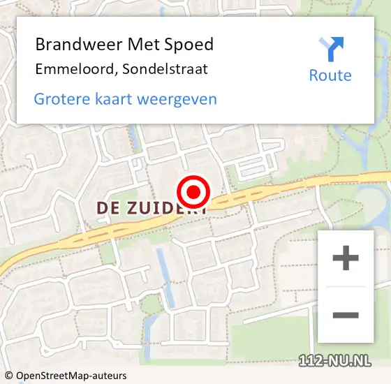 Locatie op kaart van de 112 melding: Brandweer Met Spoed Naar Emmeloord, Sondelstraat op 19 februari 2017 12:39
