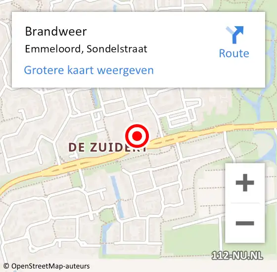 Locatie op kaart van de 112 melding: Brandweer Emmeloord, Sondelstraat op 19 februari 2017 12:44