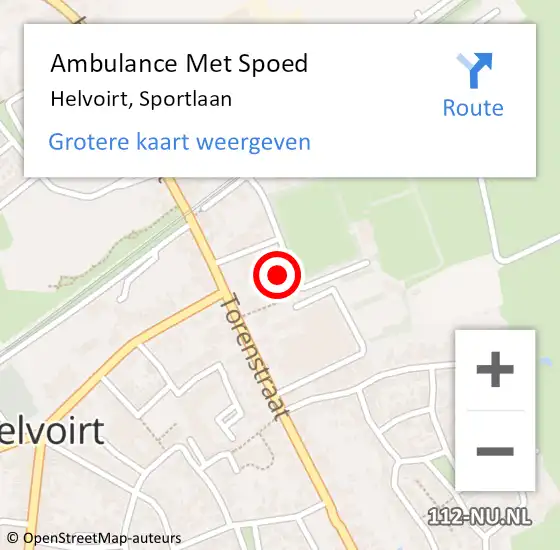 Locatie op kaart van de 112 melding: Ambulance Met Spoed Naar Helvoirt, Sportlaan op 19 februari 2017 13:05