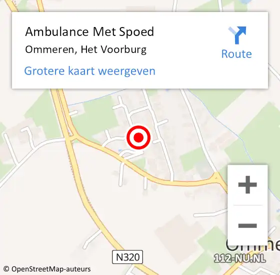 Locatie op kaart van de 112 melding: Ambulance Met Spoed Naar Ommeren, Het Voorburg op 19 februari 2017 14:31