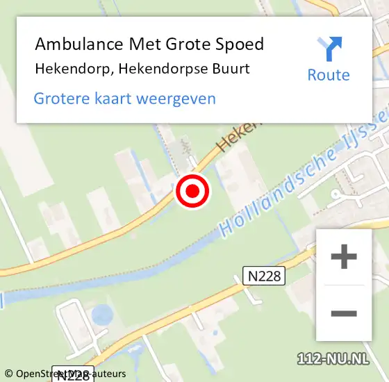 Locatie op kaart van de 112 melding: Ambulance Met Grote Spoed Naar Hekendorp, Hekendorpse Buurt op 19 februari 2017 16:30