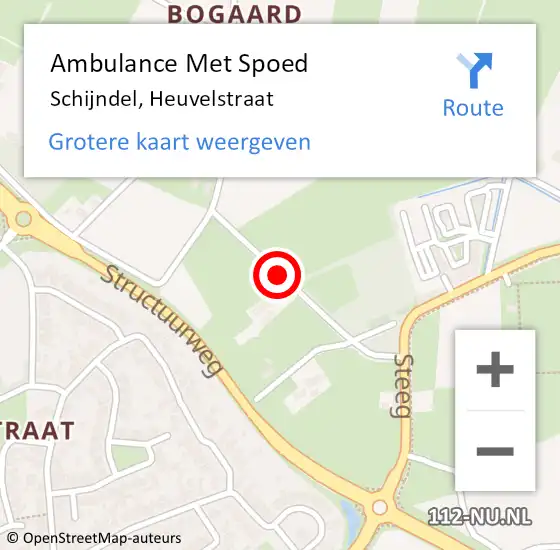 Locatie op kaart van de 112 melding: Ambulance Met Spoed Naar Schijndel, Heuvelstraat op 19 februari 2017 21:16