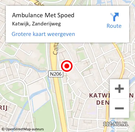 Locatie op kaart van de 112 melding: Ambulance Met Spoed Naar Katwijk, Zanderijweg op 11 januari 2014 16:15