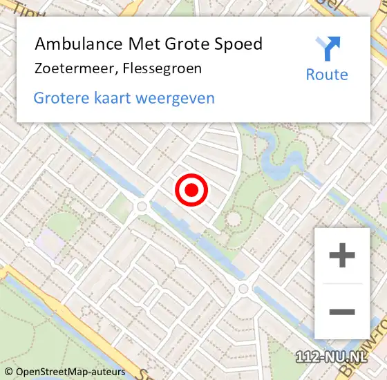 Locatie op kaart van de 112 melding: Ambulance Met Grote Spoed Naar Zoetermeer, Flessegroen op 20 februari 2017 01:31