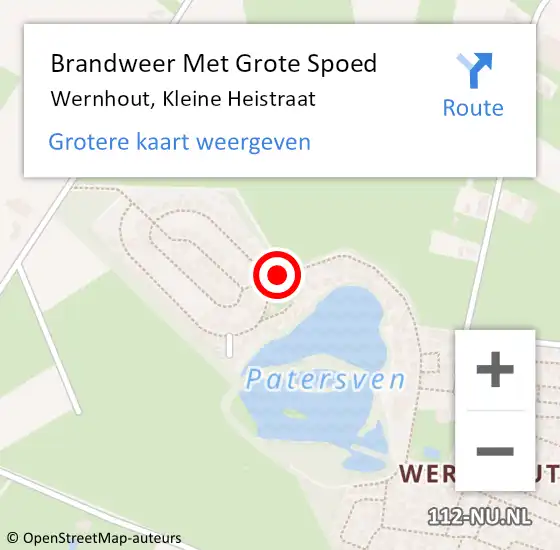 Locatie op kaart van de 112 melding: Brandweer Met Grote Spoed Naar Wernhout, Kleine Heistraat op 20 februari 2017 07:53