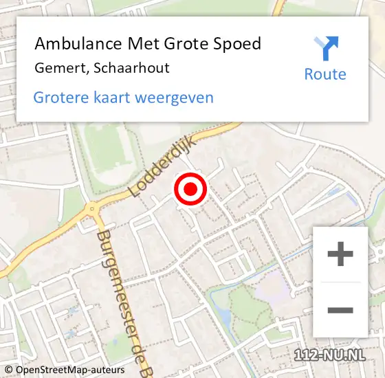 Locatie op kaart van de 112 melding: Ambulance Met Grote Spoed Naar Gemert, Schaarhout op 20 februari 2017 08:27