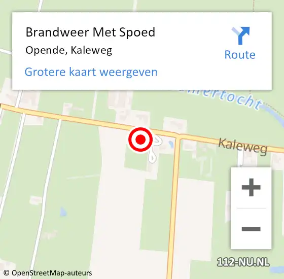 Locatie op kaart van de 112 melding: Brandweer Met Spoed Naar Opende, Kaleweg op 20 februari 2017 09:43