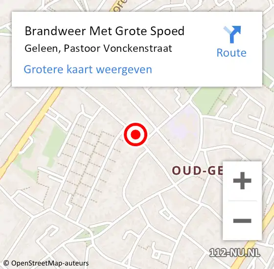 Locatie op kaart van de 112 melding: Brandweer Met Grote Spoed Naar Geleen, Pastoor Vonckenstraat op 20 februari 2017 09:56