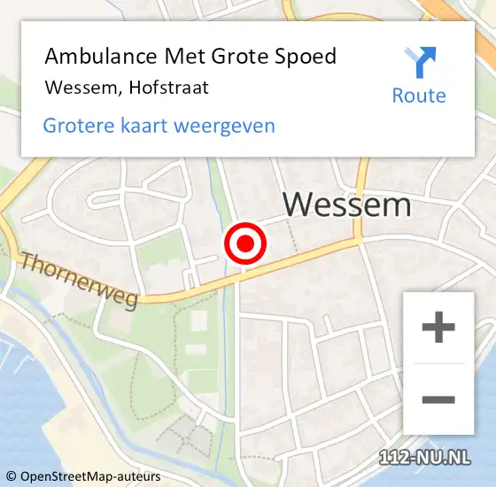 Locatie op kaart van de 112 melding: Ambulance Met Grote Spoed Naar Wessem, Hofstraat op 20 februari 2017 12:19