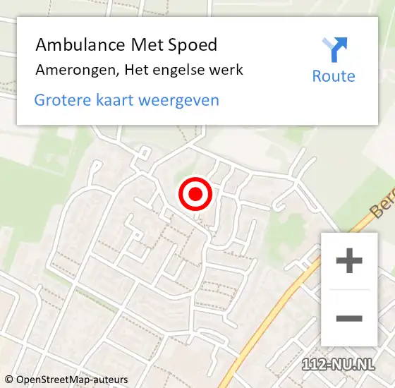 Locatie op kaart van de 112 melding: Ambulance Met Spoed Naar Amerongen, Het engelse werk op 20 februari 2017 13:13