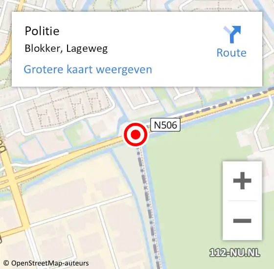 Locatie op kaart van de 112 melding: Politie Hoorn Nh, Lageweg op 20 februari 2017 14:24