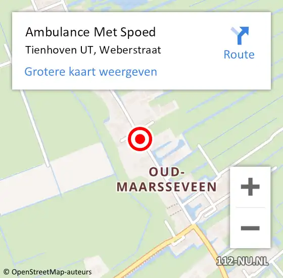 Locatie op kaart van de 112 melding: Ambulance Met Spoed Naar Tienhoven UT, Stadsring op 20 februari 2017 14:28