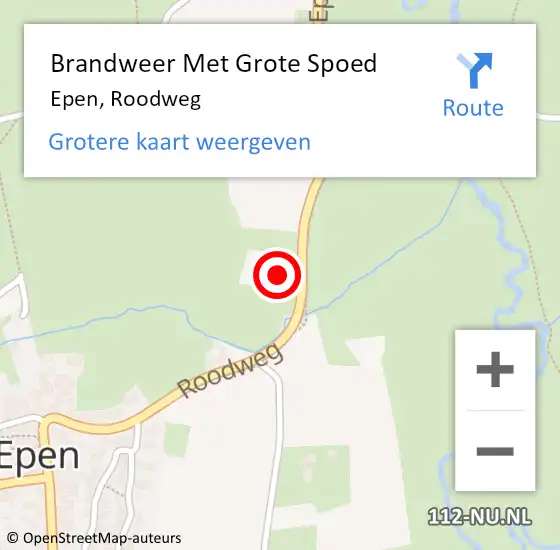 Locatie op kaart van de 112 melding: Brandweer Met Grote Spoed Naar Epen, Roodweg op 20 februari 2017 15:29