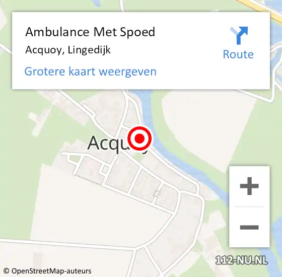 Locatie op kaart van de 112 melding: Ambulance Met Spoed Naar Acquoy, Lingedijk op 20 februari 2017 15:47