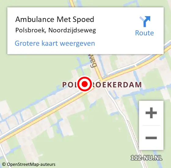 Locatie op kaart van de 112 melding: Ambulance Met Spoed Naar Polsbroek, Noordzijdseweg op 20 februari 2017 15:57