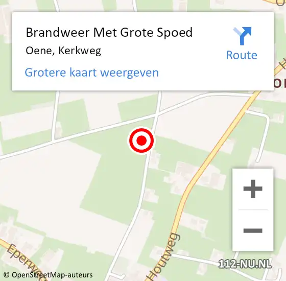 Locatie op kaart van de 112 melding: Brandweer Met Grote Spoed Naar Oene, Kerkweg op 20 februari 2017 16:45