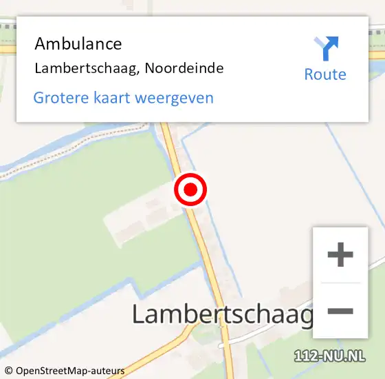 Locatie op kaart van de 112 melding: Ambulance Lambertschaag, Noordeinde op 20 februari 2017 17:50