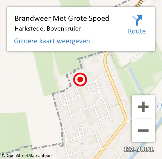 Locatie op kaart van de 112 melding: Brandweer Met Grote Spoed Naar Harkstede, Bovenkruier op 20 februari 2017 18:50