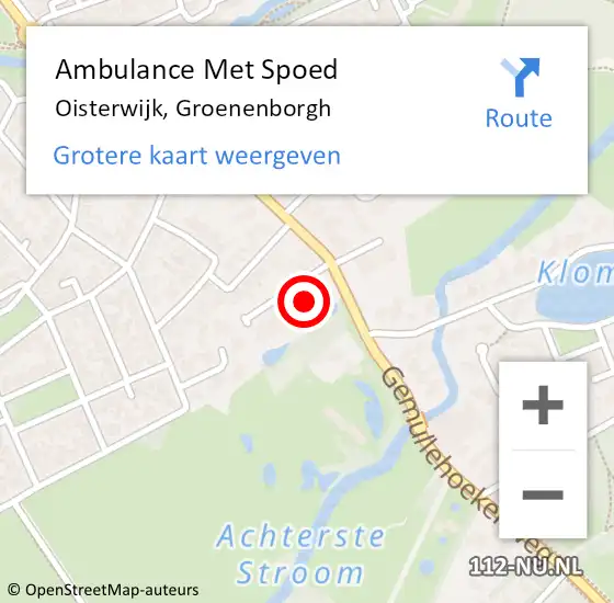 Locatie op kaart van de 112 melding: Ambulance Met Spoed Naar Oisterwijk, Groenenborgh op 20 februari 2017 21:55