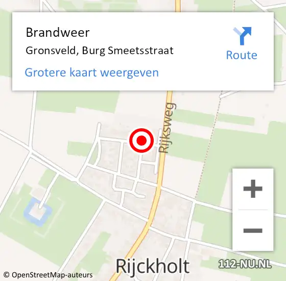 Locatie op kaart van de 112 melding: Brandweer Gronsveld, Burg Smeetsstraat op 11 januari 2014 18:18