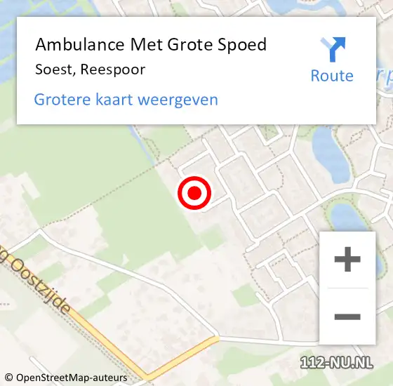 Locatie op kaart van de 112 melding: Ambulance Met Grote Spoed Naar Soest, Reespoor op 21 februari 2017 01:09