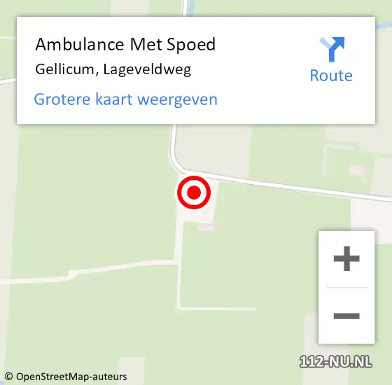 Locatie op kaart van de 112 melding: Ambulance Met Spoed Naar Gellicum, Lageveldweg op 21 februari 2017 07:29