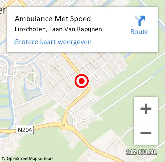 Locatie op kaart van de 112 melding: Ambulance Met Spoed Naar Linschoten, Laan Van Rapijnen op 21 februari 2017 10:47