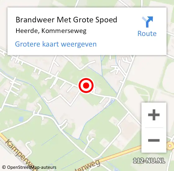 Locatie op kaart van de 112 melding: Brandweer Met Grote Spoed Naar Heerde, Kommerseweg op 21 februari 2017 14:19