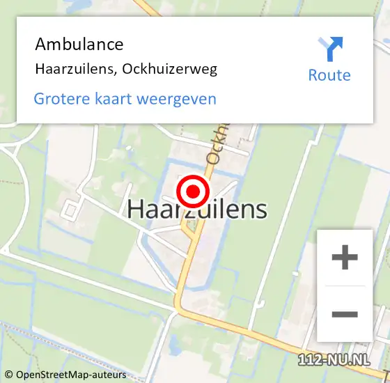 Locatie op kaart van de 112 melding: Ambulance Haarzuilens, Ockhuizerweg op 21 februari 2017 15:14